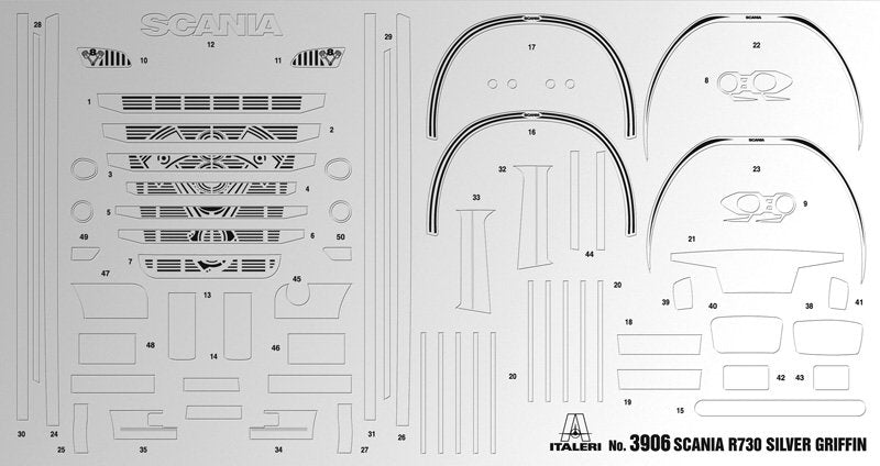 Italeri 3906 SCANIA R730 V8 STREAMLINE SILVER GRIFFIN – immagine 16