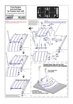 Aber 35A031 Przednie błotniki do Pantery A/D 1/35 – zdjęcie 4