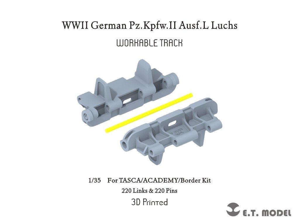 ET Model P35-063 WWII German Pz.Kpfw.II Ausf.L Luchs Workable Track ( 3D Printed ) 1/35