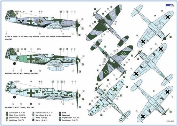 AML D32001 Kalkomania Messerschmitt Bf 109K-4 part I 1/32 – immagine 5