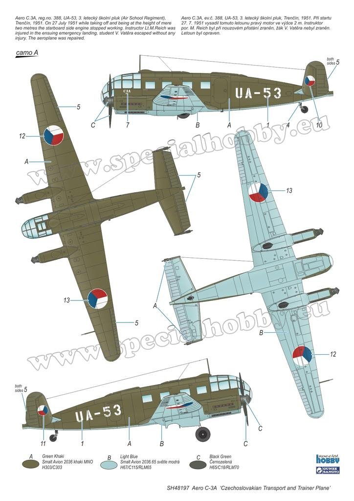 Special Hobby 48197 Aero C-3A &amp;#39;Czechoslovakian Transport and Trainer Plane&amp;#39; 1/48 – Bild 3