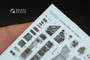 Quinta Studio QD32011 Mirage 2000B 3D-Printed &amp;amp; coloured Interior on decal paper (for Kitty Hawk kit) 1/32 – imagen 6