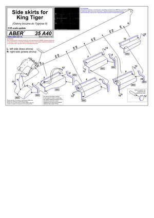 Aber 35A040 Side skirts for Tiger II (1/35) – image 4