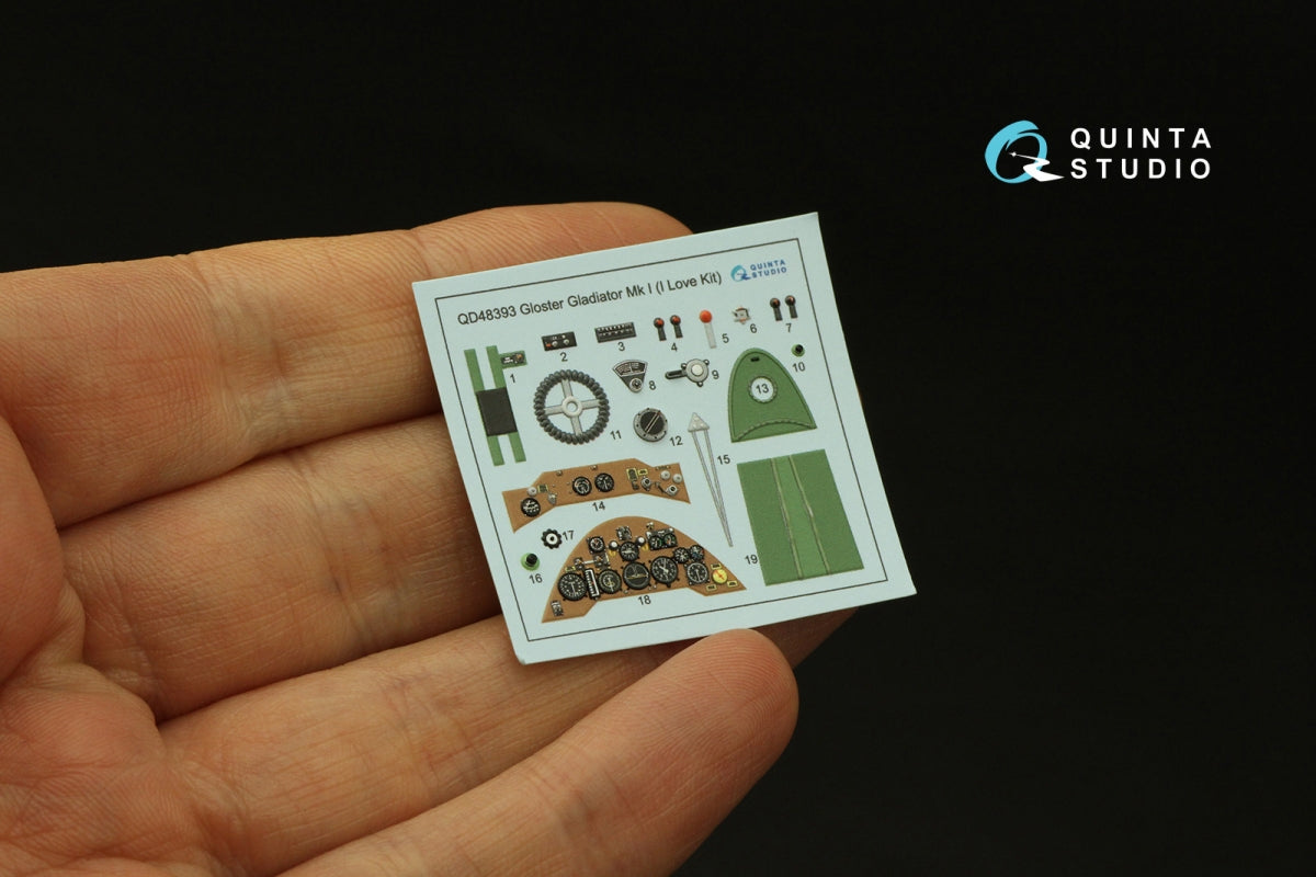Quinta Studio QD48393 Gloster Gladiator MKI 3D-Printed &amp;amp; coloured Interior on decal paper (I Love Kit) 1/48 – Bild 4