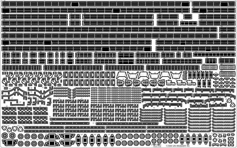 Pontos 37025FB IJN Musashi 1944 Detail up set Advanced Coal Black deck 1/350 – Bild 14