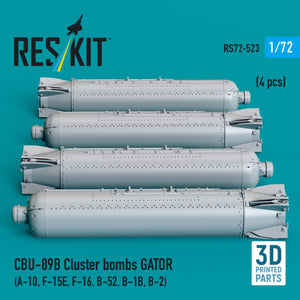 RESKIT RS72-0523 CBU-89B cluster bombs GATOR (4 pcs) (3D Printed) 1/72 – Bild 2
