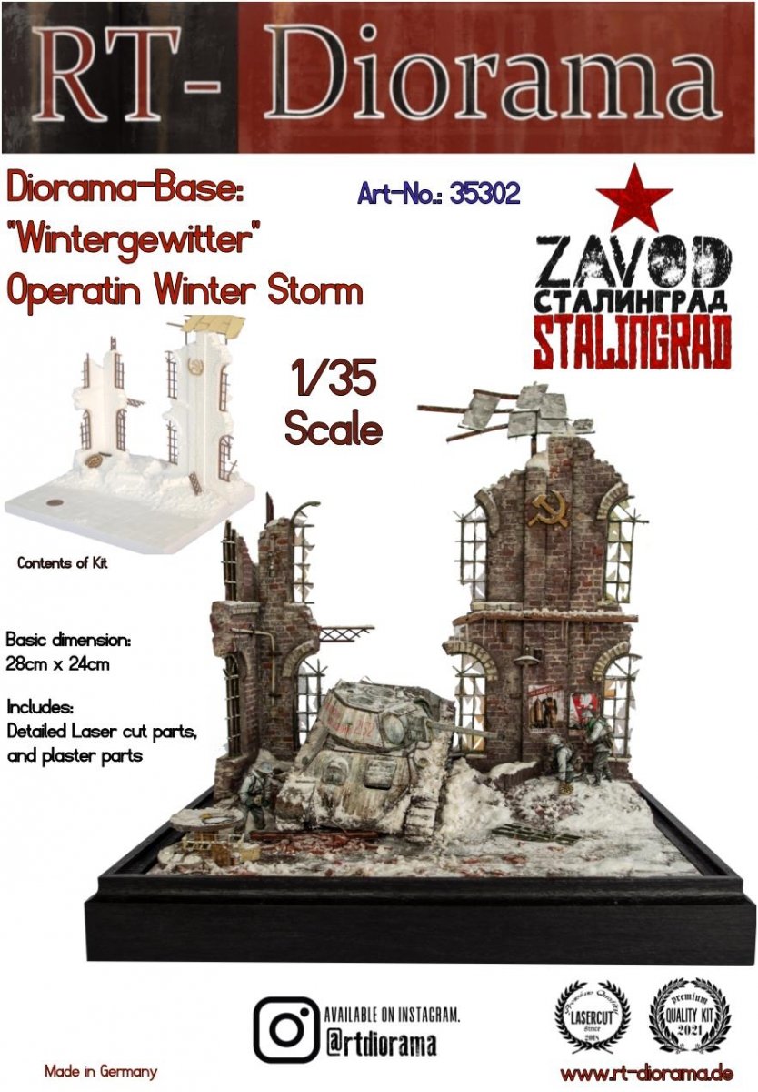RT-Diorama 35302 Diorama-Base: &amp;quot;Wintergewitter&amp;quot; Operation Winter Storm 1/35