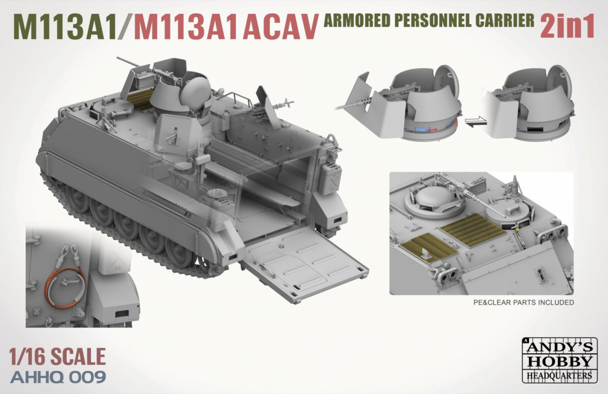 Andy&amp;#39;s Hobby Headquarters AHHQ-009 M113A1 / M113A1 ACAV 2 in 1 Kit 1/16 – Bild 6