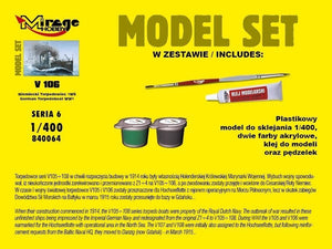 Mirage Hobby 840064 V106 Niemiecki Okręt Torpedowy z I WŚ 1/400 Model set – immagine 2