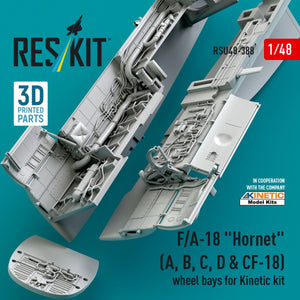 RESKIT RSU48-0388 Baies de train d&amp;#39;atterrissage pour F/A-18 « Hornet » (A, B, C, D et CF-18) pour kit Kinetic (impression 3D) 1/48 – image 4