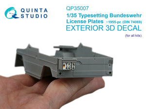 Quinta Studio QP35007 Plaques d&amp;#39;immatriculation Bundeswehr (Tous les kits) 1/35