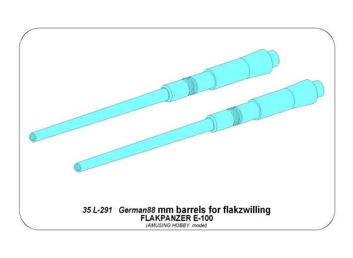 Aber 35L-291 Barils 88mm pour Flakpanzer E-100 / Barils 88mm pour Flakpanzer E-100 (Amusing Hobby) 1/35
