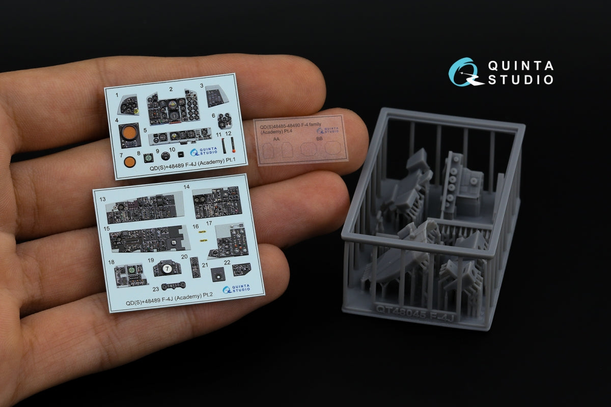 Quinta Studio QDS+48489 F-4J Phantom II Intérieur imprimé en 3D et coloré sur papier décalcomanie (Academy) (Petite version) (avec pièces en résine imprimées en 3D) 1/48 – image 2