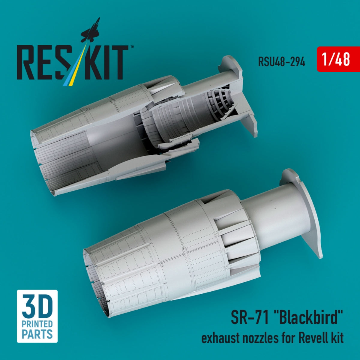 RESKIT RSU48-0294 SR-71 &amp;quot;Blackbird&amp;quot; exhaust nozzles for Revell kit (3D printed) 1/48