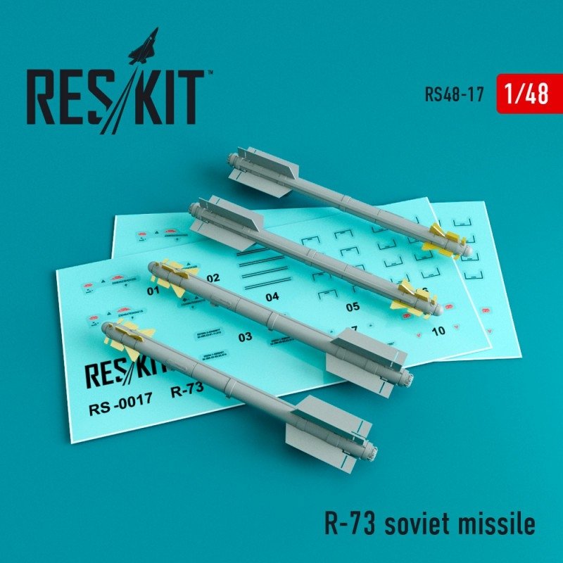 RESKIT RS48-0017 R-73 soviet missile (4 pcs) 1/48