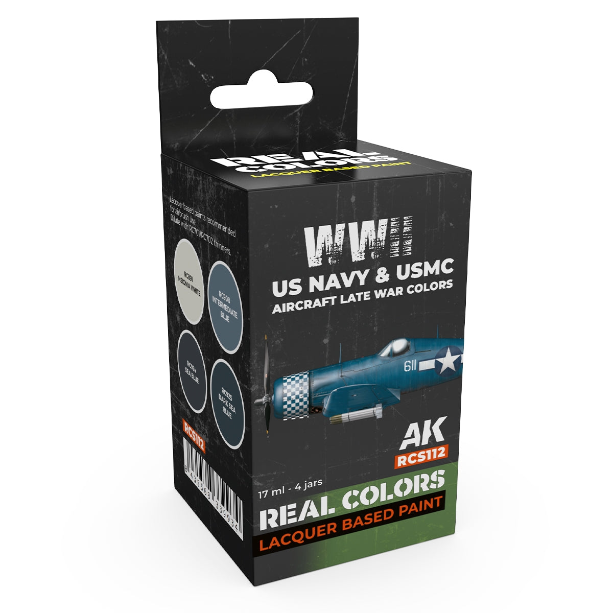AK Interactive RCS112 Avions de l'US Navy et de l'USMC de la Seconde Guerre mondiale, couleurs de fin de guerre, 4 x 17 ml