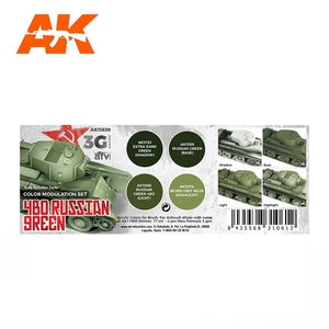 AK Interactive AK11639 4BO RUSSIAN GREEN MODULATION SET 4x17ml – Bild 2