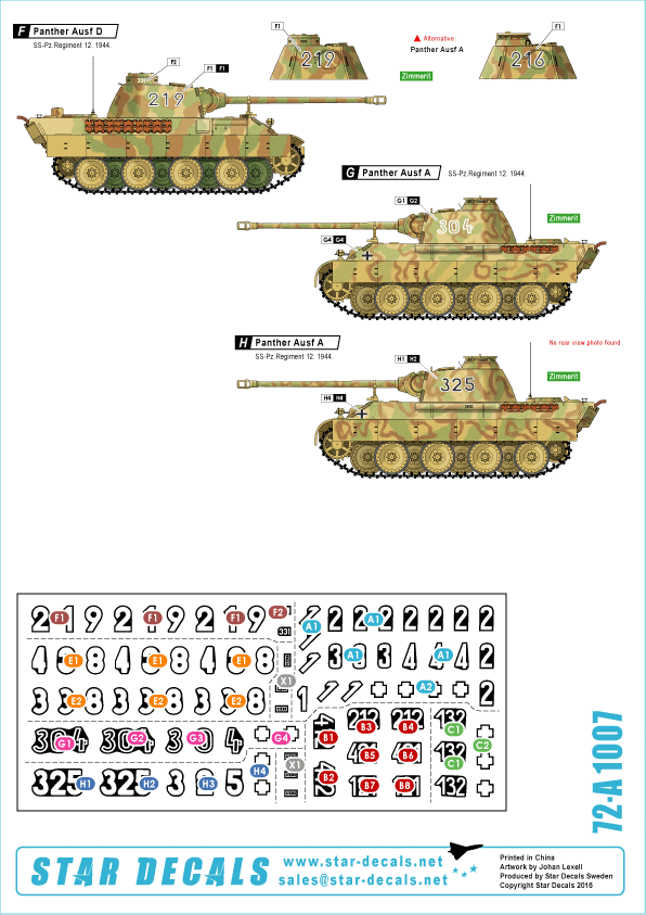 Star Decals 72-A1007 SS-Panthers (1) 1/72 – image 2