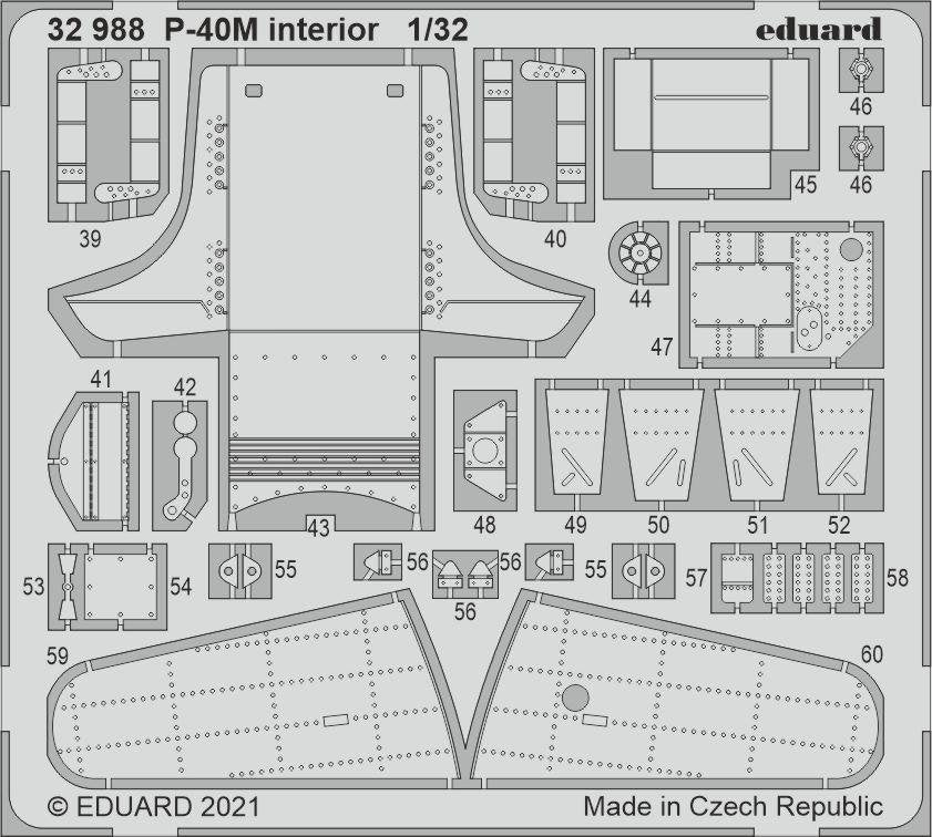 Eduard 32988 P-40M interior TRUMPETER 1/32 – imagen 2