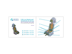 Quinta Studio QR+72036 K-36L (late) ejection seat (for Su-25/Su-25SM aircraft since 2008) (All kits) 1/72 – imagen 3