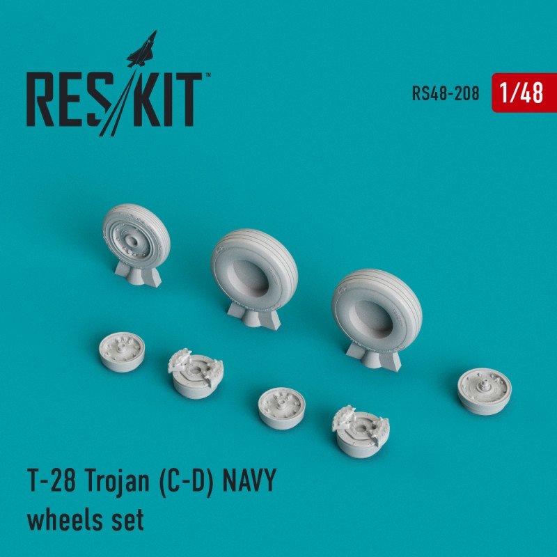 RESKIT RS48-0208 T-28 Trojan (C-D) NAVY wheels set 1/48