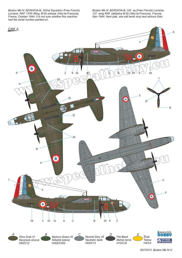 Special Hobby 72413 Boston Mk. IV/ V &amp;#39;The Last Version in RAF and Free French Service&amp;#39; 1/72 – immagine 4