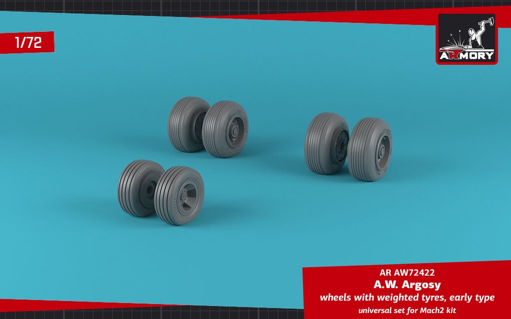 Armory Models AW72422 A.W. Argosy wheels w/ weighted tires, early version 1/72 – zdjęcie 4