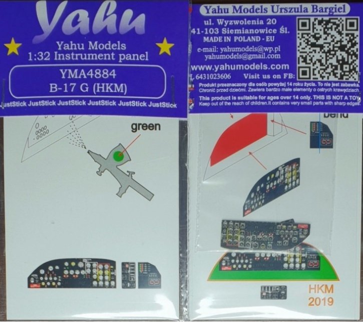Yahu YMA4884 pour maquettes B-17G HK au 1/48 