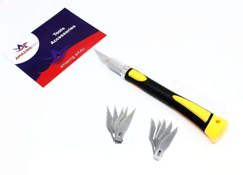 Couteau scalpel de modélisme Amazing Art 19755 + 10 lames 
