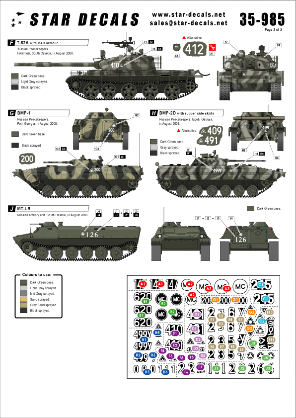 Star Decals 35-985 South Ossetia War 2008 1 1/35 – immagine 2