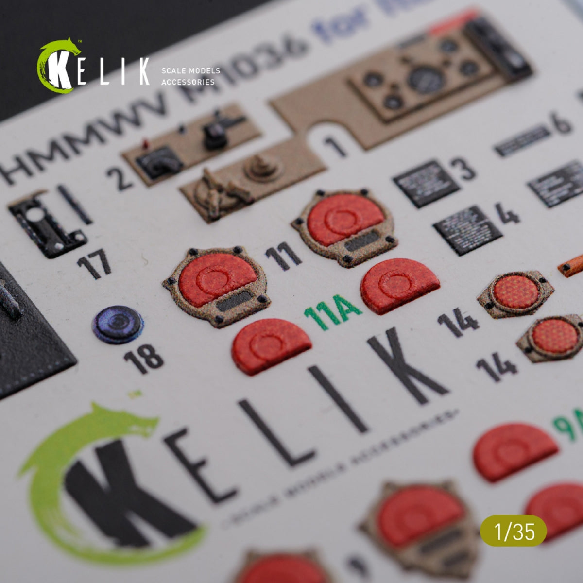 KELIK K35024 HUMVEE HMMWV M1036 avec TOW, version désert, décalcomanies 3D pour intérieur de maquette Italeri au 1/35 – image 9