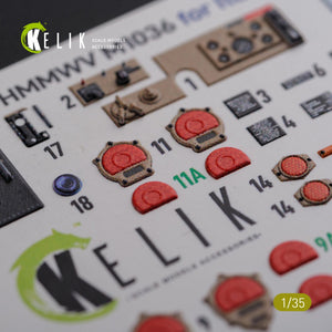 KELIK K35024 HUMVEE HMMWV M1036 avec TOW, version désert, décalcomanies 3D pour intérieur de maquette Italeri au 1/35 – image 9