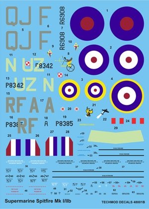 Techmod 48001 - Supermarine Spitfire Mk I/IIB 1/48