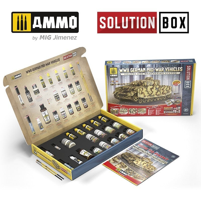 AMMO by Mig Jimenez 7727 SOLUTION BOX 21 – WWII German Mid-War Vehicles – immagine 2