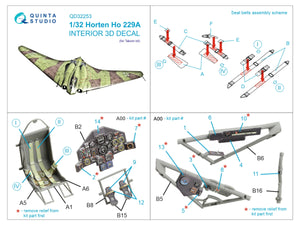 Quinta Studio QD32253 Horten Ho 229A 3D-Printed &amp;amp; coloured Interior on decal paper (Takom) 1/32 – Bild 10