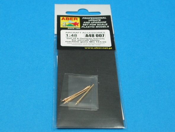 Aber A48 007 Set of 4 barrels for German aircraft 20mm machine guns MG 151/20 1/48 – zdjęcie 4