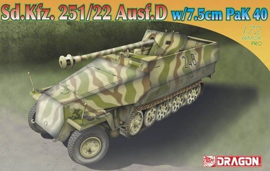 Dragon 7351 SdKfz.251/22 Ausf.D w.7,5cm Pak, 1/72 1/72