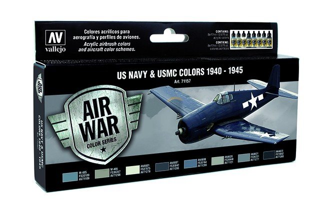 Vallejo 71157 Couleurs de l&amp;#39;US NAVY et de l&amp;#39;USMC Seconde Guerre mondiale 1940-1945 8x17 ml.