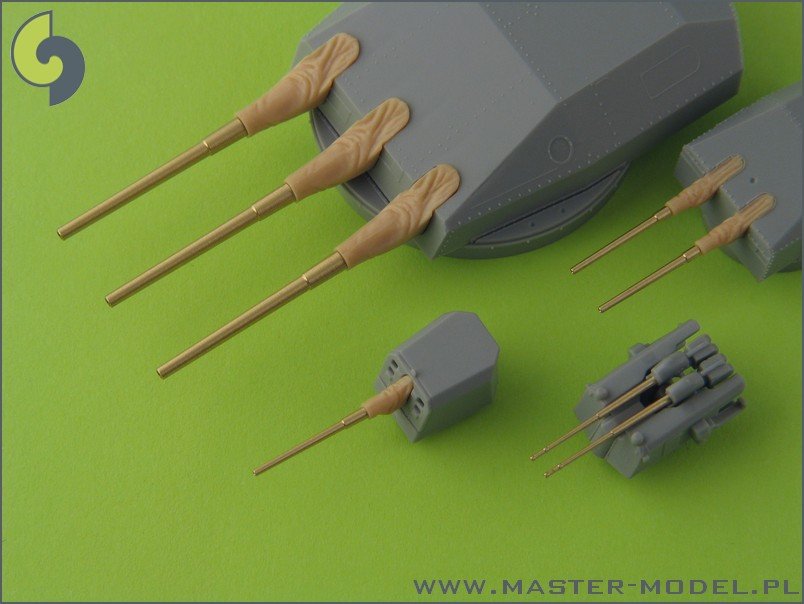 Master SM-350-058 Scharnhorst armament with blastbags - 28cm (9pcs), 15cm (12pcs), 10,5cm (14pcs) barrels – zdjęcie 6