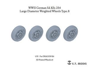 ET Model P35-108 WWII German Sd.Kfz.234 Large Diameter Weighted Wheels Type.8 1/35