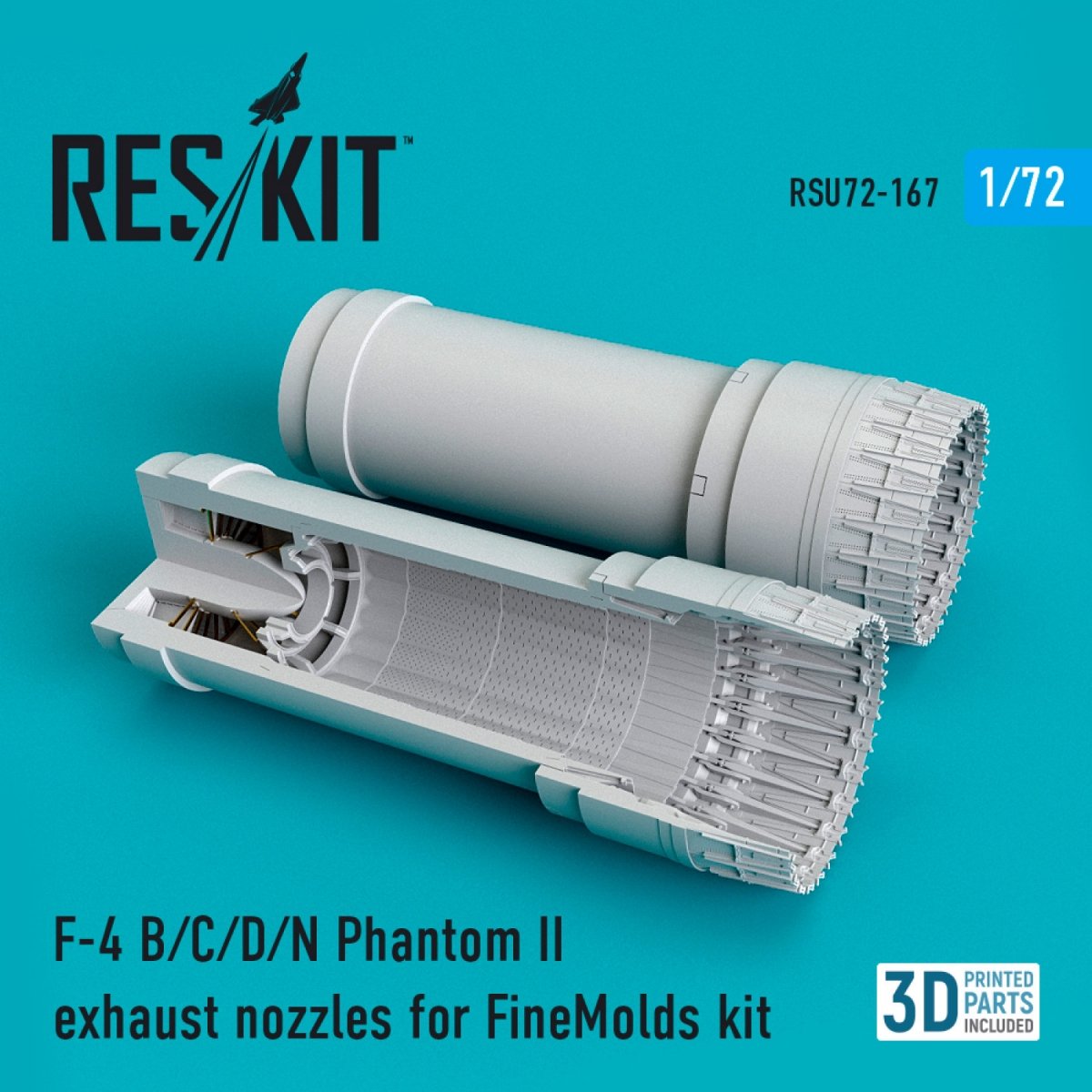 RESKIT RSU72-0167 F-4 (B,C,D,N) &amp;quot;PHANTOM II&amp;quot; EXHAUST NOZZLES FOR FINEMOLDS KIT 1/72