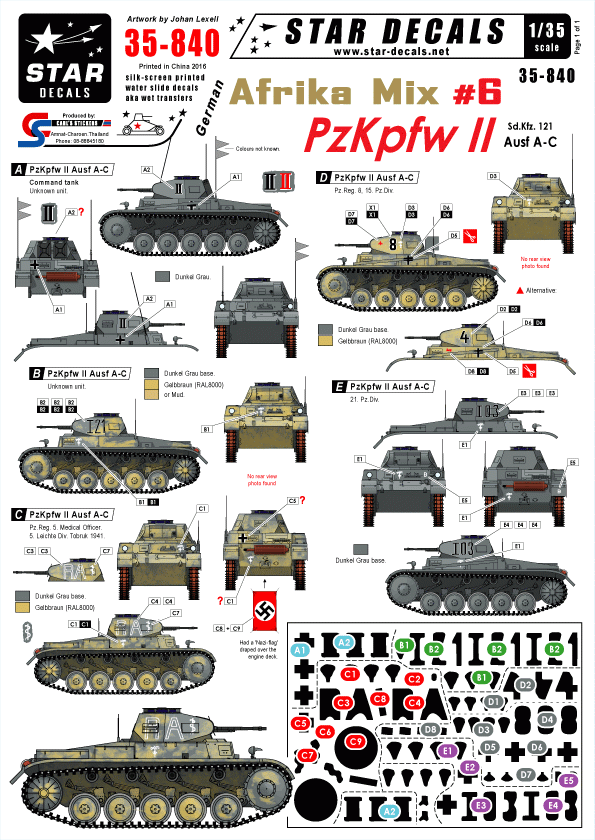 Star Decals 35-840 German Afrika Mix # 6 1/35