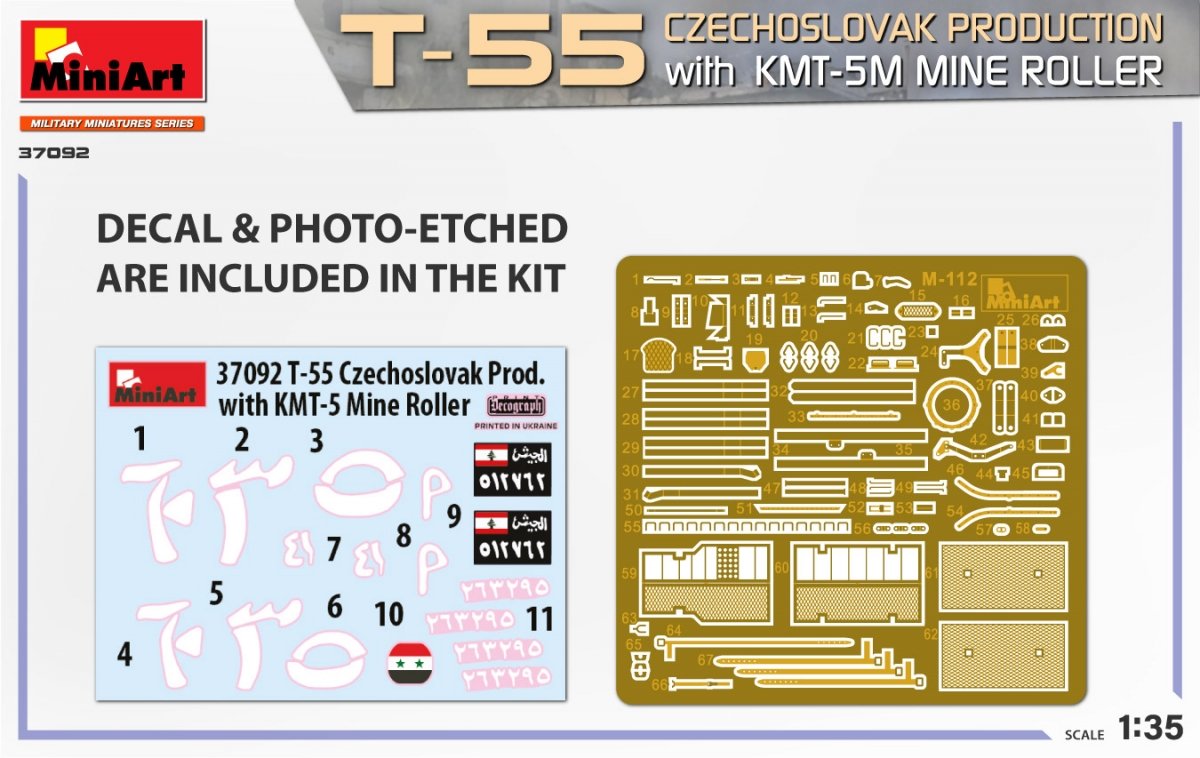 MiniArt 37092 T-55 PRODUCTION TCHÉCOSLOVAQUE avec rouleau de déminage KMT-5M 1/35 – image 2