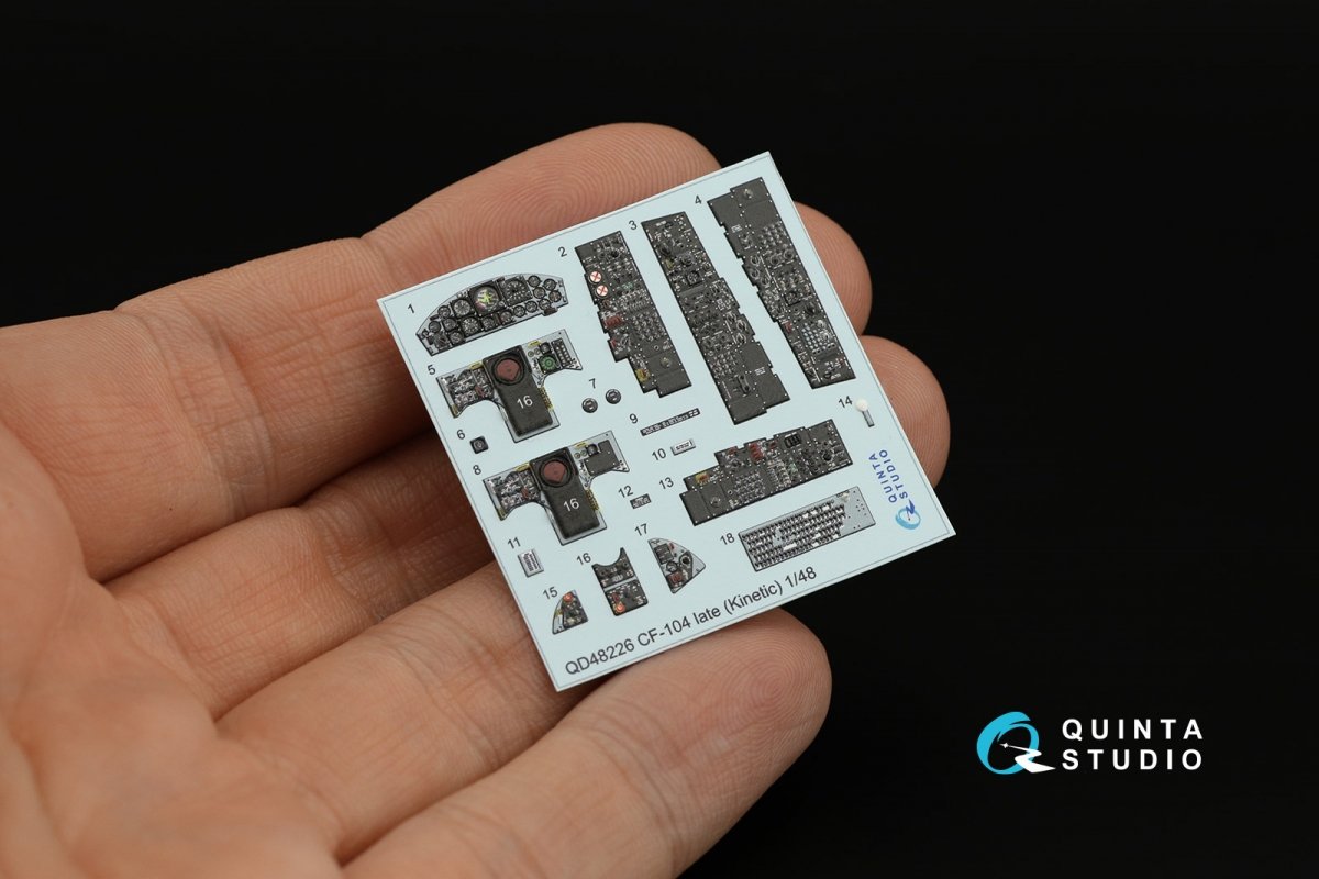 Quinta Studio QD48226 CF-104 Late 3D-Printed &amp;amp; coloured Interior on decal paper ( Kinetic ) 1/48 – immagine 9