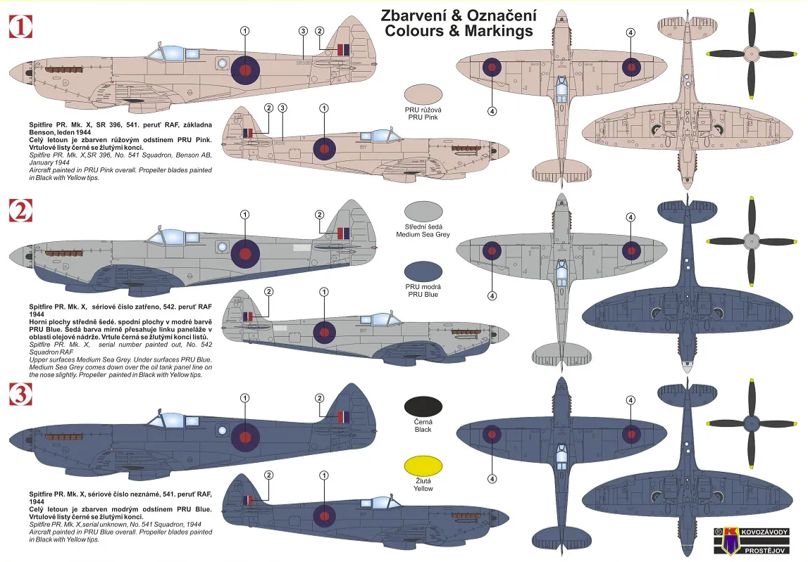 Kovozavody Prostejov KPM0290 Spitfire PR. Mk.X 1/72 – immagine 2