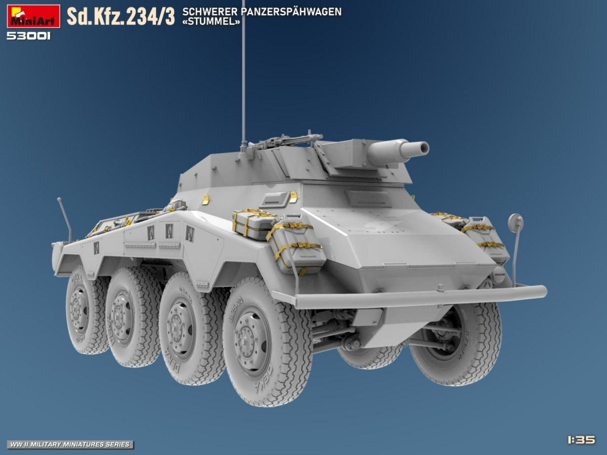 MiniArt 53001 Sd.Kfz.234/3 SCHWERER PANZERSPAHWAGEN STUMMEL 1/35 – Bild 6