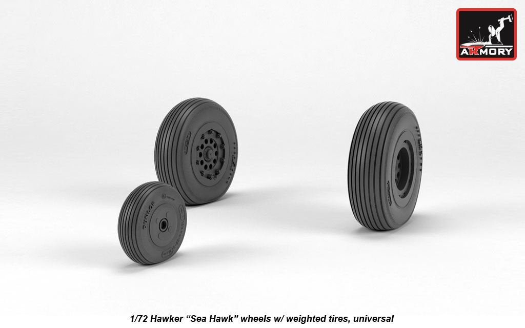Armory Models AW72417 Hawker Sea Hawk wheels with weighted tires 1/72 – zdjęcie 4