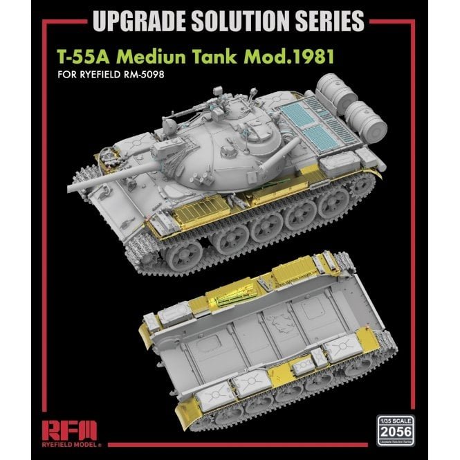 Maquette Rye Field 2056 T-55A Char moyen Mod.1981 pour RFM5098 - Solution de mise à niveau 1/35