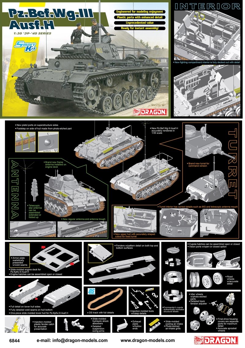 Dragon 6844 Pz.Bef.Wg.III Ausf. H 1/35 – zdjęcie 2