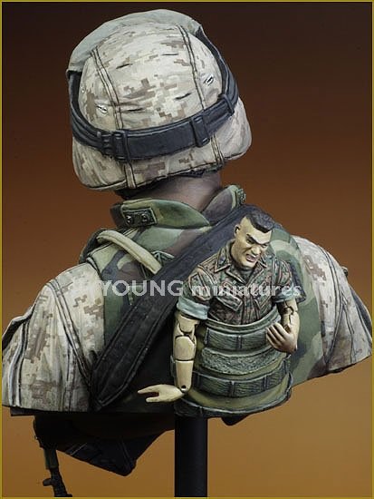 Young Miniatures YM1816 USMC Fallujah Iraq 2004 1/10 – imagen 4